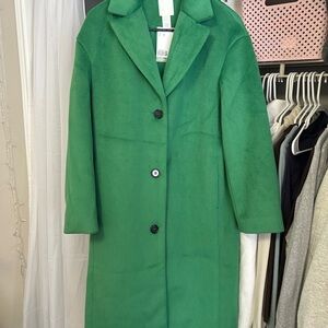 H&M Bright Green Long Coat (NWT) - Over Coat